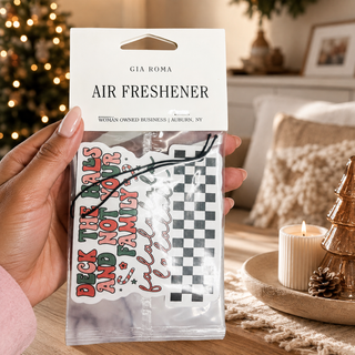 Christmas vehicle air freshener
holiday vehicle air freshener
scented Christmas car air freshener
multiple scent Christmas air freshener
Christmas fragrance car air freshener
festive scented car accessory
unique Christmas car air freshener
quirky Christmas air freshener
cheeky Christmas car air freshener
sassy Christmas air freshener
sassy holiday car accessory
funny Christmas saying air freshener
Christmas quote car air freshener
fun small Christmas present
quirky Christmas gift for her
sarcastic gift for 