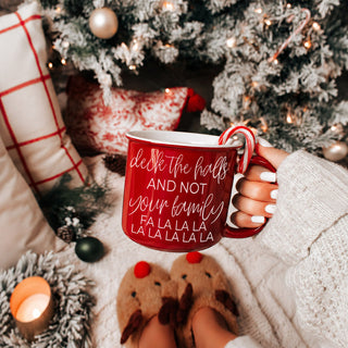 sarcastic holiday mug perfect for moms and coffee lovers
cute Christmas mug for hot chocolate and cozy winter nights
funny adult Christmas gift idea for friends and coworkers
holiday coffee cup for people with a sarcastic sense of humor
festive red holiday drinkware
red Christmas cocoa mug
red coffee cup for Christmas morning
red ceramic mug with white writing