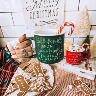 holiday humor mug for coffee drinkers
funny Christmas cup for relatives
sarcastic Christmas gift exchange mug
holiday survival coffee cup
Christmas chaos ceramic mug
funny holiday season coffee mug
Christmas mug for overwhelmed moms
Christmas home accessories gift
cozy holiday decorating ideas
Christmas mug for winter nights
holiday aesthetic coffee cup
green deck the halls Christmas mug
green ceramic Christmas coffee cup