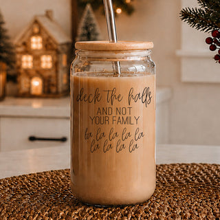 Christmas coffee mugs with lids, Christmas coffee mug gift sets, Glass Coffee cups with sayings on them funny
Holiday Coffee Mug Humor with Lid and Straws