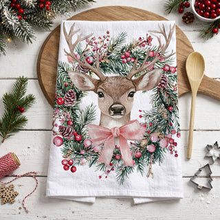 christmas cookie baking kitchen towel deer wreath
holiday baking aesthetic kitchen towel deer design
kitchen towel for christmas baking setup deer
baking day christmas decor kitchen towel deer
holiday cookie decorating towel deer wreath