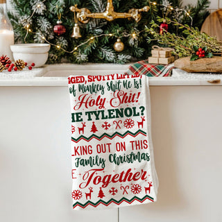 kitchen towel for chaotic christmas families funny design
realistic christmas humor kitchen towel festive decor
funny christmas decor for adults kitchen towel
holiday kitchen towel for people who love sarcasm