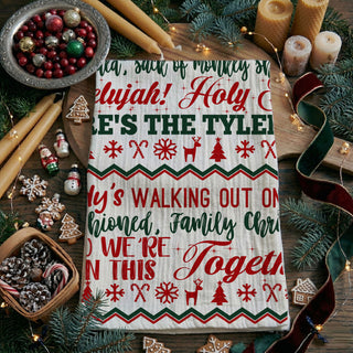 sarcastic christmas kitchen towel funny holiday sayings
inappropriate funny christmas decor kitchen towel
adult humor christmas kitchen towel festive quote
funny holiday decor towel for chaotic family gatherings
relatable christmas quote kitchen towel humor