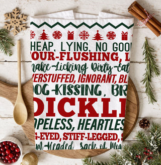 holiday decor towel styled outdoor snowy scene
kitchen towel styled christmas porch holiday decor
holiday stress humor kitchen towel christmas decor
funny christmas survival decor kitchen towel
