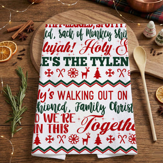 different christmas kitchen towels funny sayings
holiday decor ideas with humor kitchen towel
best funny christmas kitchen towels for gifts