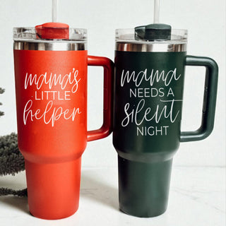 Wholesale Funny Christmas mom tumbler - mamas little helper 40oz drinkware
Christmas mom gift tumbler red green - mamas little helper seasonal
Holiday gift for mom 40oz tumbler - mamas little helper Christmas cup in bulk