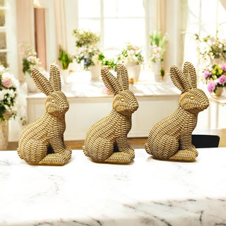 Basketweave Bunny Statue