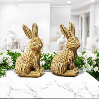 Basketweave Bunny Statue