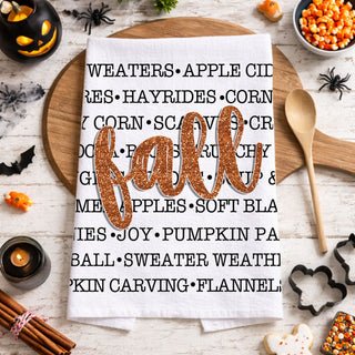 Autumn phrases Fall dish towel, tea towel or hand towel
Wholesale Farmhouse fall words kitchen towel
Modern fall word art dish towel
modern fall typography kitchen towel
fall kitchen towel with list of autumn favorites
