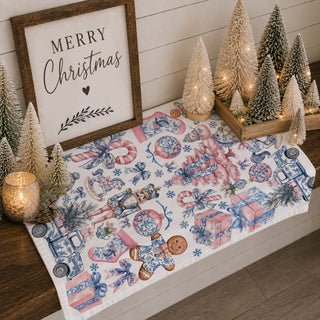 Christmas gift for grandma
Christmas gift for sister
Christmas gift for friend
hostess gift for Christmas
holiday gift basket kitchen towel
Christmas housewarming gift
coquette holiday decor towel
grandmillennial holiday decor towel
vintage pink holiday towel
Christmas towel aesthetic
pink Christmas aesthetic decor
blue and pink Christmas decor
pastel holiday kitchen towel
Christmas towel with vintage ornaments
holiday tea towel with nutcracker