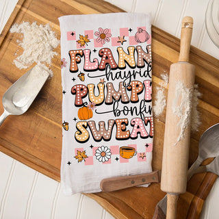 fall kitchen linen for flannel and sweater weather fans
pumpkin latte lover pink fall kitchen towel
autumn coffee bar towel with retro pink lettering
boho fall kitchen towel with mushrooms and pumpkins print
soft cotton fall hand towel in pastel pink and tan
pink fall retro towel paired with halloween candy jars