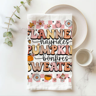 fall gift idea pink retro typography kitchen towel
whimsical fall kitchen towel with flowers stars and pumpkins
pink checkered border fall towel with cozy season icons
aesthetic fall towel for cottagecore and retro home décor
soft pink autumn pumpkin towel for teen bedroom décor