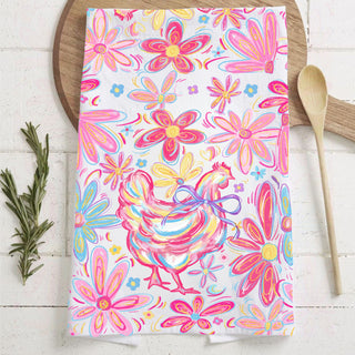 Boho floral chicken kitchen towel colorful pink yellow blue
Whimsical chicken kitchen towel bohemian farmhouse Easter
Colorful chicken dish towel boho floral spring design
Hand drawn chicken kitchen towel artistic boho farmhouse