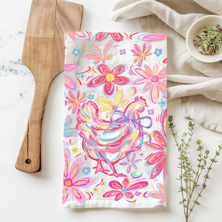 easter boutique farmhouse towel
spring gift towel for retailers
limited edition boho chicken towel
colorful farmhouse decor towel wholesale
easter chicken towel for farmhouse kitchen