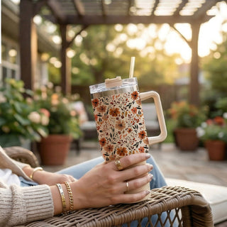 large floral tumbler cup
fall flower pattern tumbler
neutral floral coffee cup
cute cozy season tumbler
autumn floral travel cup
pumpkin patch aesthetic tumbler
floral stainless steel tumbler
trendy fall tumbler with handle
cute floral iced coffee tumbler