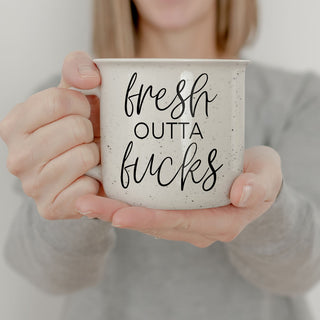 Fresh Outta Fucks mug
Funny coffee mug with curse word
Sassy coffee mug for adults
14oz ceramic mug with attitude
Double-sided funny mug
Dishwasher safe sassy mug
Microwave safe bold mug
Unique gag gift mug
Fresh Outta Fucks coffee cup