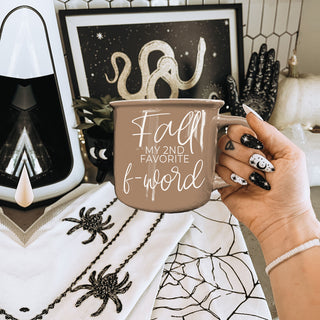 funny fall mug for teacher gift
coworker fall coffee mug with f word joke
cute fall mug held in hands lifestyle photo
instagram ready fall coffee mug aesthetic
cozy autumn morning coffee cup with quote