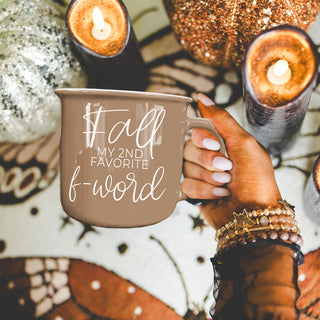cute autumn coffee cup for fall loving moms
funny f word mug for pumpkin spice queens
fall is my second favorite f word latte cup