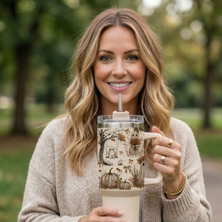 Cottagecore autumn tumbler with sunflowers and ghosts
Floral ghost Halloween design with boho fall vibes
Bohemian chic fall tumbler with pumpkin and flower accents
cute spooky aesthetic travel mug
neutral cottagecore halloween drinkware
ghost tumbler for fall aesthetic lovers
cozy neutral halloween hydration tumbler