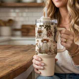 ghost tumbler for work
cozy ghost hydration cup
cute autumn ghost tumbler
neutral halloween tumbler for moms
ghost tumbler for road trips
cute spooky accessory tumbler
neutral warm toned halloween tumbler
ghost tumbler aesthetic for cozy girls
cozy cottagecore drinkware
cute ghost tumbler for teachers