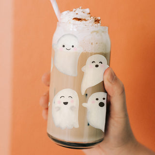 ghost coffee bar tumbler
halloween coffee station glass
fall coffee corner display
quality halloween glass