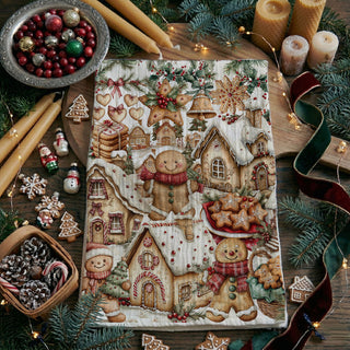 Wholesale gingerbread Christmas kitchen towel
Christmas baking dish towel gingerbread design
holiday kitchen towel with gingerbread houses
festive Christmas tea towel baking theme
Christmas cookie kitchen towel decor