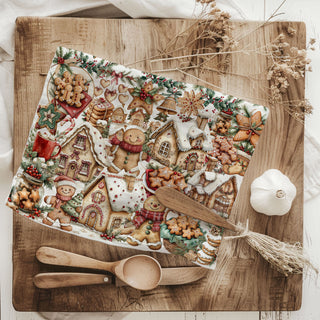 gingerbread village Christmas tea towel
Christmas cookie house kitchen towel design
gingerbread bakery themed kitchen towel
holiday cookie decorating dish towel
Christmas baking aesthetic home decor towel