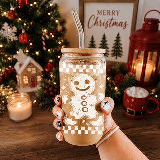 Christmas gifts under $20 retro gingerbread glass tumbler 17oz - Holiday coffee cup bamboo lid glass straw
Unique Christmas gifts vintage gingerbread glass cup 17oz - Retro holiday drinkware bamboo lid straw
Bulk Eco-friendly Christmas coffee mug – reusable glass tumbler with bamboo lid and straw