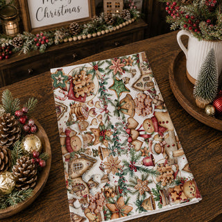 Wholealers Gingerbread Christmas Kitchen Towels – Cute Holiday Dish Towel, Cookie Village Decor, Festive Baking Tea Towel Gift for Women