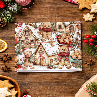 Wholealers Gingerbread Christmas Kitchen Towels – Cute Holiday Dish Towel, Cookie Village Decor, Festive Baking Tea Towel Gift for Women