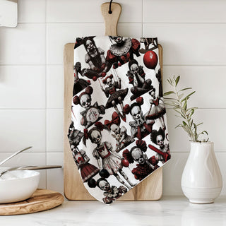 scary doll halloween kitchen towel horror décor
creepy clown girl gift towel for spooky season
scary clown home décor towel for haunted kitchen
creepy doll horror gift for halloween lovers
creepy clown nurse and doll towel for halloween bar cart