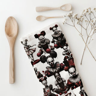 Wholesale creepy doll and clown pattern towel for spooky apartment
scary halloween horror towel with bloody clown girls
creepy dolls kitchen towel gothic fall home décor