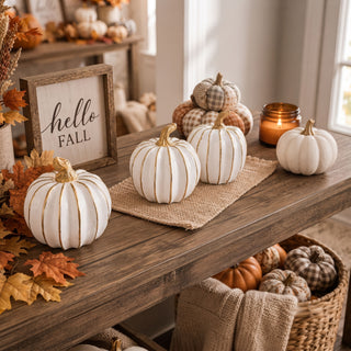neutral fall decorating ideas white pumpkins gold
modern thanksgiving decor white pumpkin accents
fall home refresh decor white pumpkin gold
year round neutral decor white pumpkin styling
modern halloween decor white pumpkins gold elegant
minimal halloween decor white pumpkin neutral aesthetic
non traditional halloween decor white pumpkin gold
chic halloween home decor white pumpkins
neutral halloween pumpkin decor elegant style