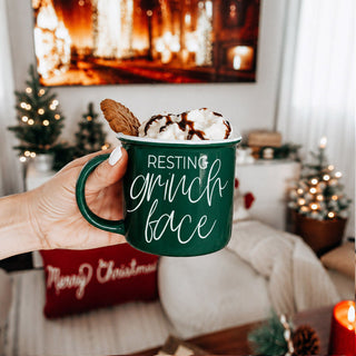 funny Christmas coffee mug with resting grinch face quote
resting grinch face green ceramic holiday mug
funny holiday coffee cup for Christmas mornings
sarcastic Christmas mug for coffee drinkers
Christmas coffee cup with funny saying