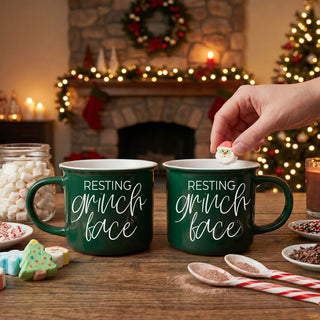 Christmas coffee cup gift set ideas
unique holiday drinkware
Christmas mugs everyone loves
funny seasonal coffee cups
Christmas novelty mug gift
holiday mug shop online
green ceramic Christmas coffee mug with funny resting grinch face saying