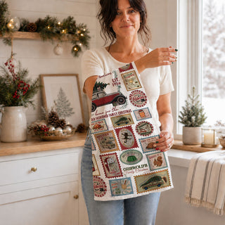 old fashioned christmas kitchen towel retro style
christmas tree farm theme kitchen towel vintage look
holiday kitchen decor towel with nostalgic christmas art
winter holiday dish towel classic christmas vibe
traditional christmas scene kitchen towel decor
christmas kitchen towel with vintage holiday car and tree
retro station wagon christmas dish towel decor
holiday towel with classic christmas road trip theme
festive kitchen towel with christmas tree on car design
nostalgic christmas decor towel vintage h