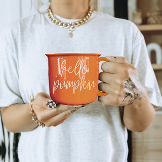 pumpkin spice latte photo prop cup
fall morning routine with cozy mug
cozy orange coffee mug for fall
autumn color coffee cup on table