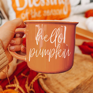 Wholesale hello pumpkin mug for instagram fall flatlay
hello pumpkin autumn mug beside candles and pumpkins
hello pumpkin oversized coffee mug for hot cocoa for resale