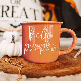 autumn vibes coffee cup
fall kitchen decor coffee mug
pumpkin spice season drinkware
fall coffee bar mug
orange fall decor with orange mug