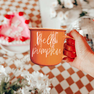 pumpkin season ceramic coffee cup
fall farmhouse coffee mug
autumn lover gift mug
cozy orange mug for crisp mornings
pumpkin patch photo prop mug