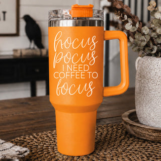 coffee tumbler for spooky girls
funny coffee tumbler for teachers
hocus pocus coffee tumbler with handle
orange halloween Stanley style tumbler
funny spooky season coffee cup
pumpkin spice hocus pocus tumbler
coffee first hocus pocus later tumbler
orange fall tumbler for women
spooky coffee addict tumbler
Hocus pocus I need coffee to focus tumbler
Funny Halloween coffee tumbler with hocus pocus quote