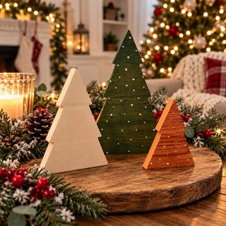 Wholesale white and green Christmas tree decorations
wooden tree Christmas decor trio
Christmas tree decor in assorted sizes
modern farmhouse Christmas tree decorations