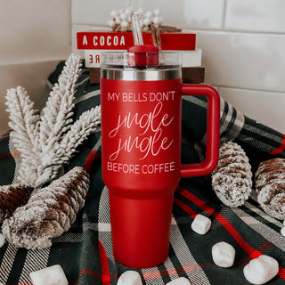 Red Christmas coffee tumbler 40oz - my bells dont jingle jingle before coffee
Christmas cups with lids funny
Wholesale Holiday morning tumbler red funny
Christmas wake up tumbler 40oz
Holiday morning routine tumbler red
Christmas morning survival tumbler  40o
Christmas tumbler deal red - my bells dont jingle jingle before coffee 40oz fast shipping
Holiday gift under 50 tumbler Christmas 40oz