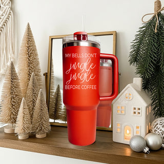 Funny Christmas Coffee Mug Gift Ideas for Women or Men
Christmas tumbler for wife - my bells dont jingle jingle before coffee red 40oz
Holiday gift for mom - my bells dont jingle jingle before coffee Christmas tumbler
Holiday spirit tumbler red