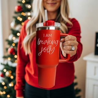 Christmas party tumbler red green - I am freaking jolly 40oz
Holiday party gift tumbler - I am freaking jolly red green
Christmas party favor tumbler - I am freaking jolly 40oz red green