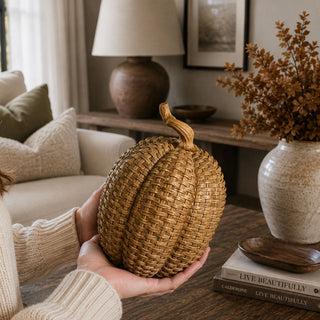 Autumn pumpkin decor set with woven basket texture
High end fall pumpkin decorations for home and porch
Luxury Halloween pumpkin decor with rattan style finish
Boho fall pumpkin decorations for indoor outdoor spaces
Farmhouse rattan pumpkin decor for autumn
Neutral fall pumpkin set with woven resin design
Rustic woven pumpkin decor for fall and Halloween
Outdoor safe resin pumpkins for autumn porch decor