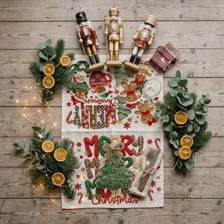 christmas kitchen towels gingerbread animal print design
holiday kitchen towel with gingerbread and bows
christmas dish towel animal print festive decor
gingerbread christmas kitchen towel courtly check pattern
flour sack christmas towel gingerbread holiday design