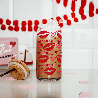 Wholesale 20oz glass cups with red lips and pink XOXO graphics for Valentine’s Day.
Bold red lips and heart designs on 20oz glass cups for a fun Valentine’s gift.
Pink and red XOXO graphic 20oz glass cups for stylish Valentine’s Day gifting bulk.