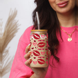 Red lips and XOXO graphic 20oz glass cups for modern Valentine’s celebrations.
Stylish 20oz glass cups with red lips and hearts for the perfect gift.
Playful 20oz glass cups with XOXO, hearts, and red lips for Galentine’s Day wholesale. 