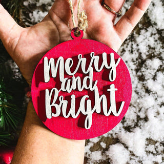 Merry and bright ornament wholesale